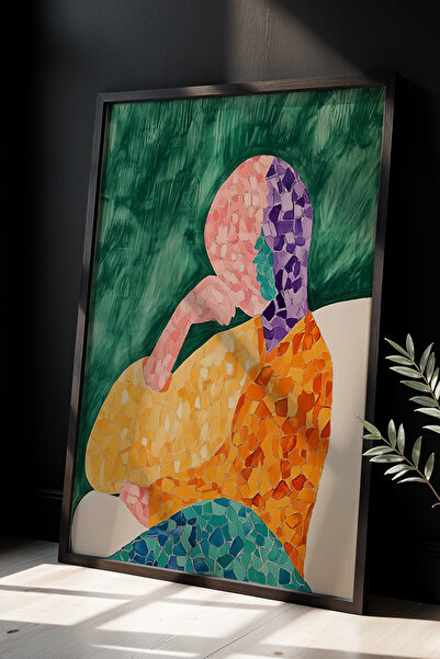 HİGUERA Μοντέρνα Τέχνη Αγγίξτε τον ύπνο άντρας Πίνακας τοίχου με φυσικό ξύλιν...