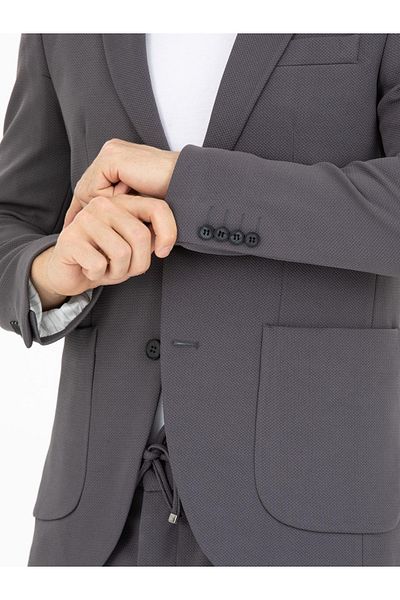 SNSA MODA Drawstring Men's Suit Stylish Summer Lycra Slim Fit Mold