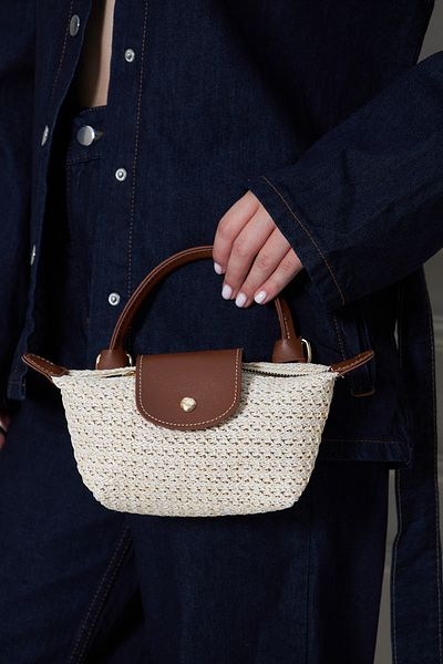 MODA Lia Taba Original Straw Woven Mini Size Adjustable Strap Women's Shoulder, Crossbody, Hand and Shoulder Bag