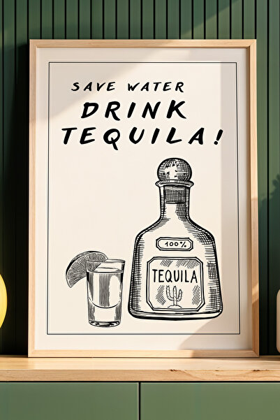 HİGUERA Διακόσμηση κουζίνας Εξοικονόμηση νερού Πίνετε Τεκίλα Γραπτό Πίνακας μ...