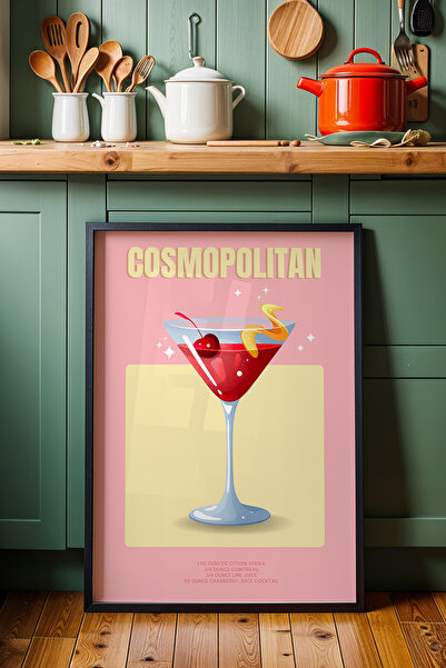 HİGUERA Κοσμοπολιτικό Κοκτέιλ Διακόσμηση Κουζίνας Τραπέζι με Φυσικό Ξύλινο Πλ...