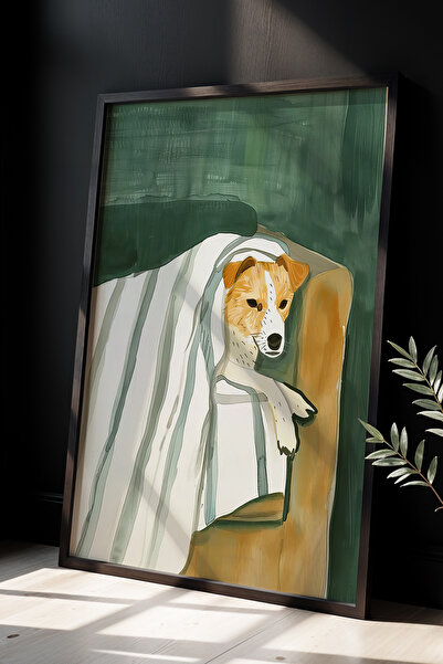 HİGUERA Χαριτωμένο σκυλί που αναπαύεται στο κάθισμα με θέμα το φυσικό ξύλινο ...