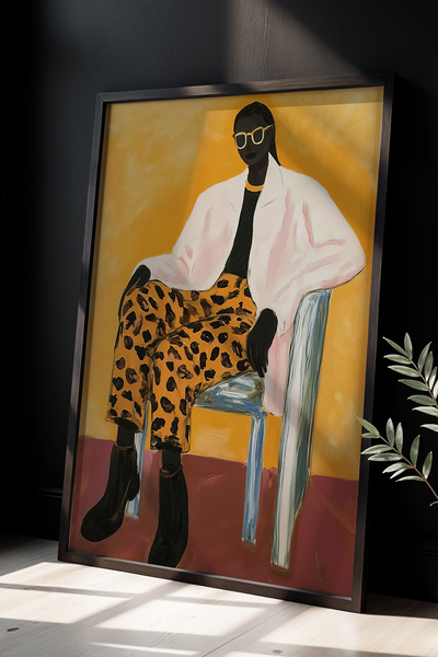 HİGUERA Ρετρό γυαλιά Γυναικεία Κίτρινο Φόντο Θεματική Καλλιτεχνική Διακόσμηση...