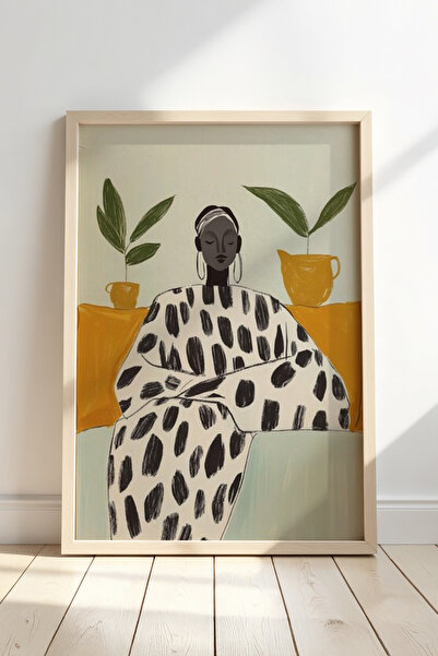 HİGUERA Κομψό και δροσερό σχέδιο Επιτραπέζιο με φυσικό ξύλινο πλαίσιο με χαλα...