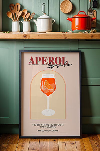 HİGUERA Ζωγραφική τοίχου κουζίνας Aperol Spritz Colorful BAR με φυσικό ξύλινο...