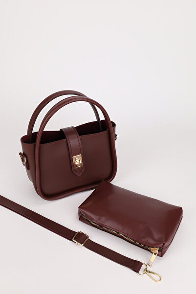 macharelbasic Жіноча косметичка з золотим замком, детально оздоблена, ручна та плечова сумка