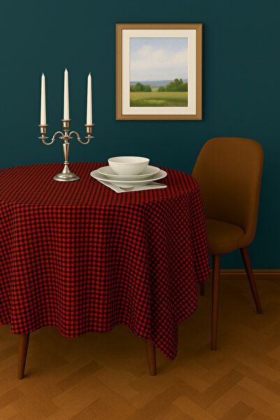 EvRossa 40 × 40 (سلة الخبز) سجادة نزهة صغيرة منقوشة باللونين الأسود والأحمر مع خيارات الحجم