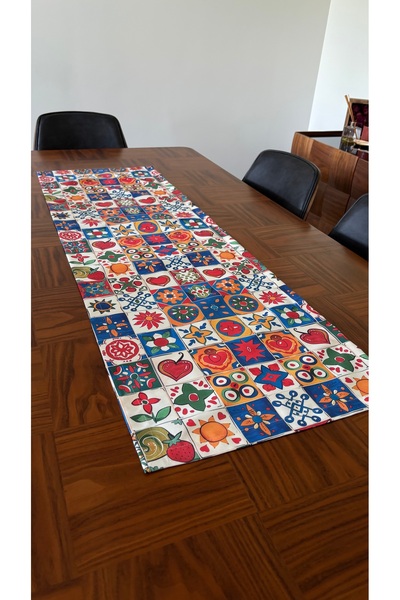 homease New Fashion Süet Dijital Baskılı Runner 44x140 cm