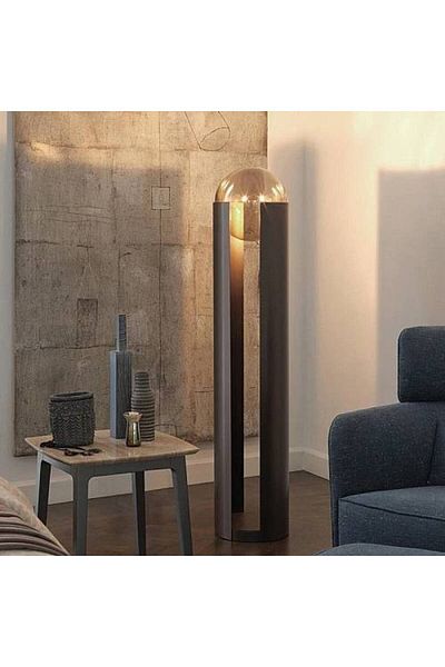 Generic Modern Black Spherical Glass Floor Lamp E 27 Height 130 cm