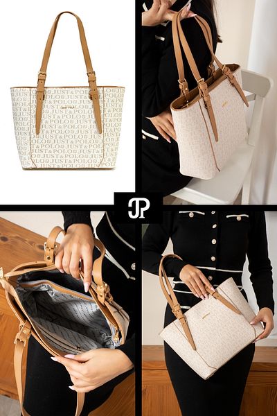 Just Polo Original Women's New Season 4 Compartment Luxury Soft Leather Adjustable Cross Strap Stylish Shoulder Bag