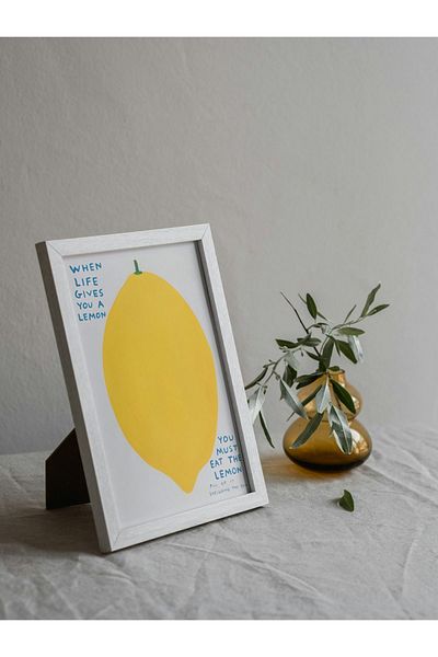 Arthopia Μοτίβο με φρούτο λεμόνι Pinterest Πίνακας σχεδίασης διακόσμησης υψηλής ποιότητας με πλαίσιο