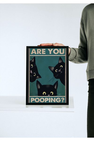 Arthopia Vintage Pinterest Cat Toilet Αφίσα με κορνίζα Υψηλής ποιότητας σχεδιαστής ζωγραφικής