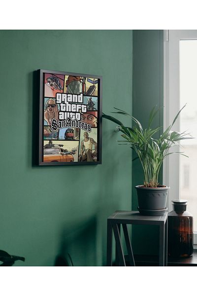 Arthopia GTA San Andreas Πίνακας υψηλής ποιότητας σχεδίου με κορνίζα αφίσας