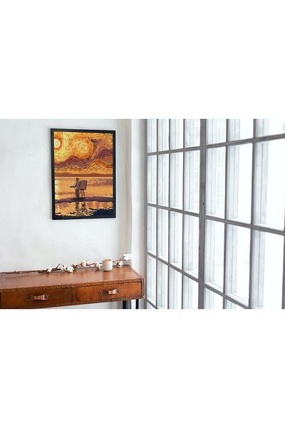 Arthopia Vintage Pinterest Βαν Γκογκ και ηλιοβασίλεμα με κορνίζα υψηλής ποιότητας διακοσμητικό σχέδιο ζωγραφικής