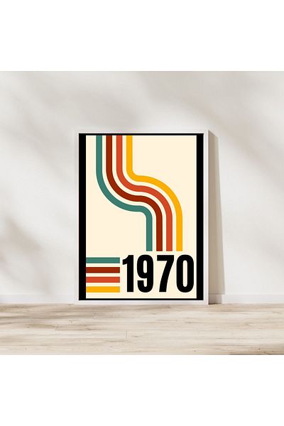 Arthopia Vintage Pinterest 1970's Πίνακας υψηλής ποιότητας σχεδίου με κορνίζα
