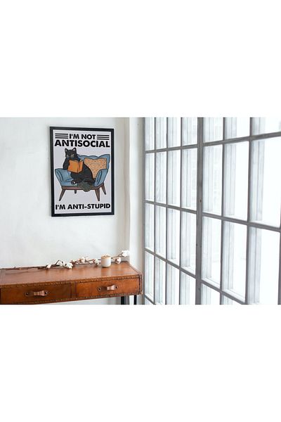 Arthopia Vintage Pinterest Δεν είμαι αντιοικονομική γάτα με πλαίσιο υψηλής ποιότητας διακοσμητικό σχέδιο ζωγραφικής