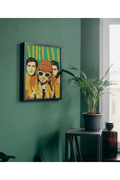 Arthopia Nirvana Kurt Cobain Pinterest Πίνακας υψηλής ποιότητας σχεδίου με πλαίσιο αφίσας