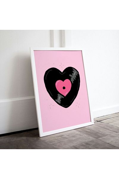 Arthopia Heart Plaque Pink Pastel Pinterest Αφίσα με κορνίζα Υψηλής ποιότητας διακοσμητικό σχέδιο ζωγραφικής