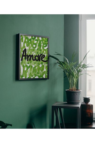 Arthopia Amore Green Love Pinterest Δώρο Αφίσα Πίνακας Καλλιτεχνικού Σχεδιασμού με κορνίζα