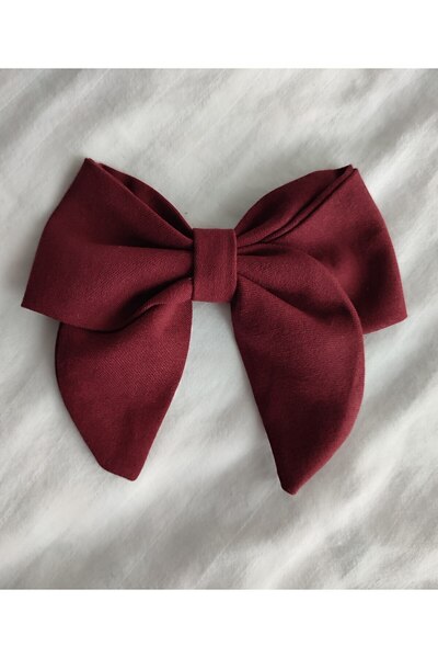 Nuasya قماش فاخر كلاريت أحمر مشبك تلقائي