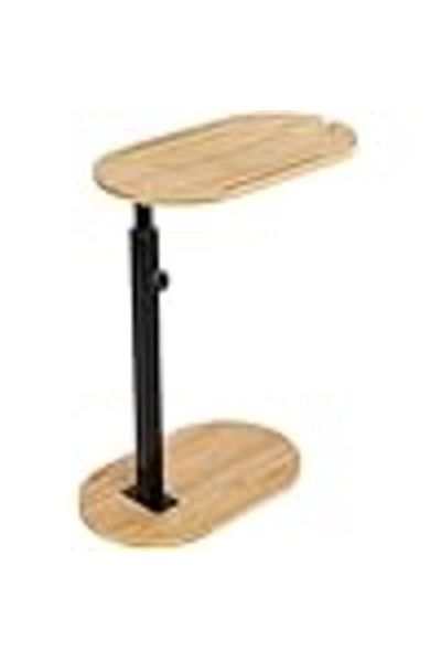 COOYA Bamboo Bathtub Tray Table,Adjustable Height, 360°Swivel Sofa Tray Table for Couch Arm, Bathtub Side