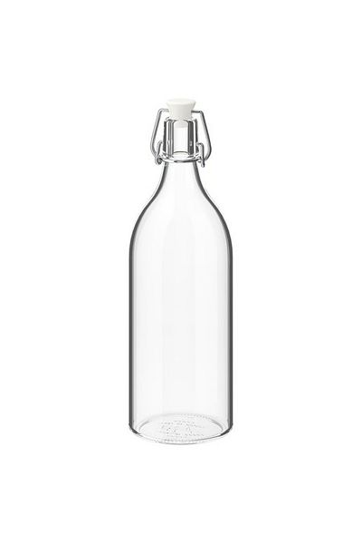 IKEA Bottle with stopper, clear glass, 1 l