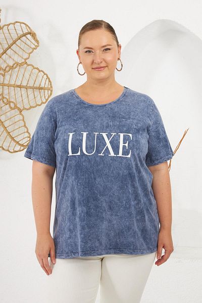 RMG Plus Size Piece Dye T-Shirt Indigo