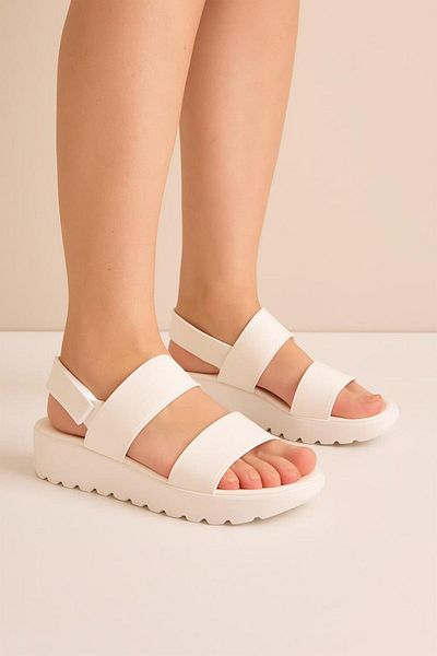 Peta White Double Strap Eva Beach Daily Summer Sandals Slippers