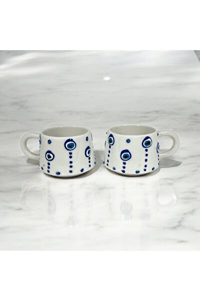 seramiker Evil Eye Beaded 2-Piece Mug