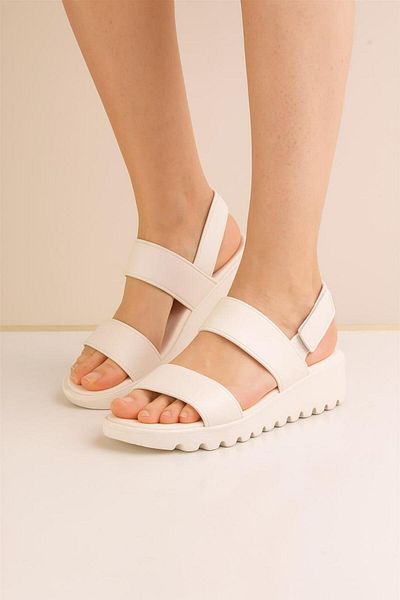 Peta White Double Strap Eva Beach Daily Summer Sandals Slippers