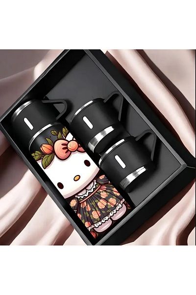 SANRIO اللون: أسود / السعة: ترمس فراغي من الفولاذ المقاوم للصدأ سعة 16.9 أونصة