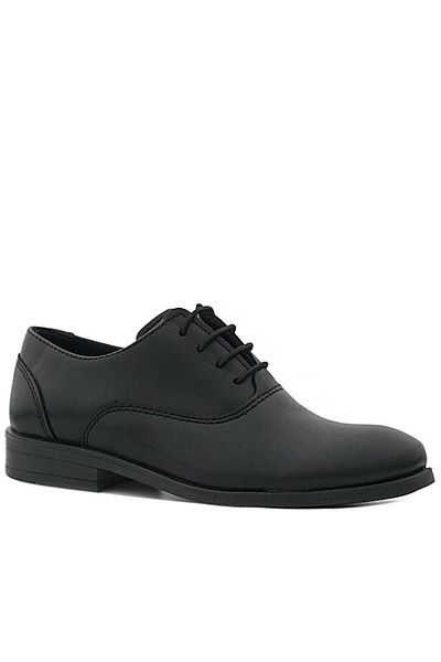 Rakerplus Tuxedo Black Matte Lace-Up Children's Classic Shoes