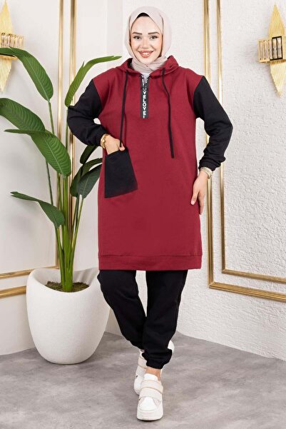 MG Διπλό Σετ Φόρμας ΜΑΥΡΟ ΜΠΟΡΝΤΟ