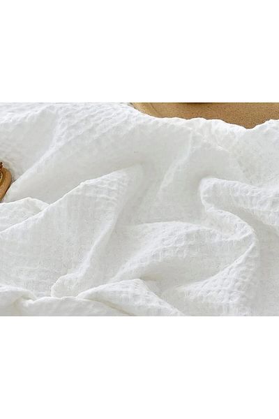FUNNDY Double Personality White Fringe White Waffle Hotel Pics