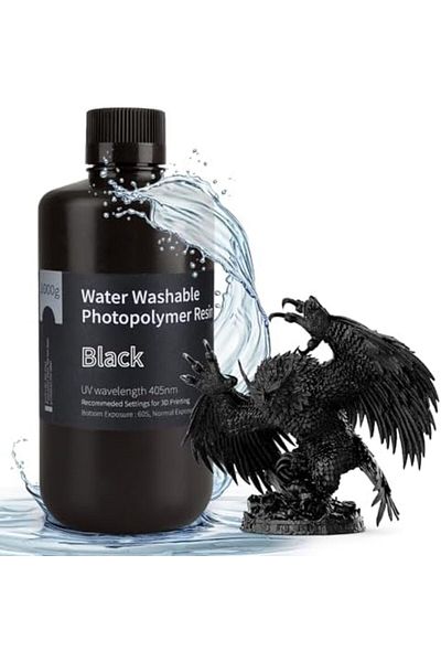 ELEGOO Water Washable 3D Printer Standard Resin 1000g, LCD UV-Curing Resin 405nm Standard Photopolym