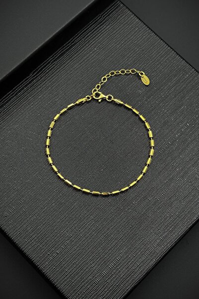 FRNCH 925 Ayar Gümüş İtalyan Model Altın Renk Erkek Bileklik FRJ12384-3384-G