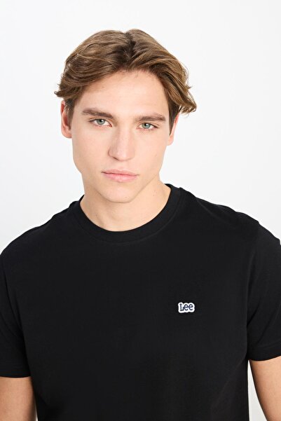 Lee Μπλούζα κανονικής εφαρμογής με λογότυπο και μπαλώματα, μαύρο
