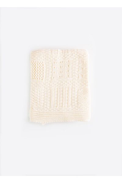 kitikate Organic Knitwear Panel Blanket Natural
