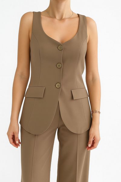My Blog Khaki Milano Vest - 7316