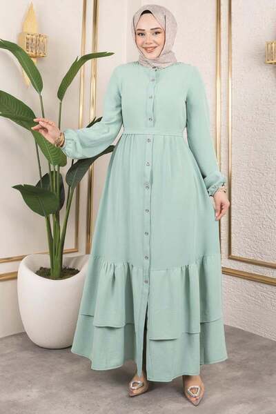 TGM Φόρεμα με πολλές στρώσεις αερομπίν κοριτσίστικο πράσινο