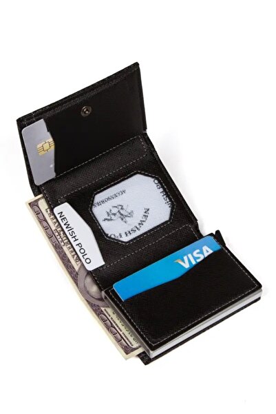 Newish Polo Women's Mechanized Card Holder and Wallet - Black