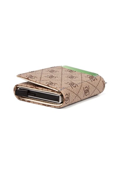 Newish Polo Women's Mechanized Card Holder and Wallet - Beige