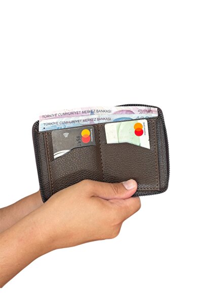 Tisaati Premium Series Special Boxed Luxury Leather Vertical Zipper Wallet Belt Card Holder and Prayer Beads Men's Set