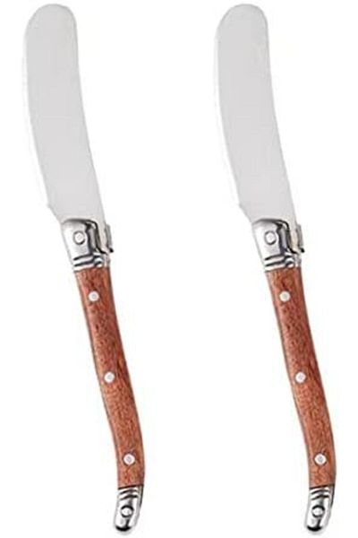 Generic ARFUKA Butter Knives Stainless Steel Butter Knife Spreader Wooden Handles Multipurpose Cheese Butter