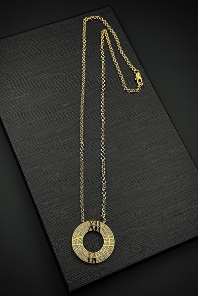 FRNCH Roma Rakamlı Zirkon Taşlı Altın Renk Kadın Kolye FRJ30895-995-G