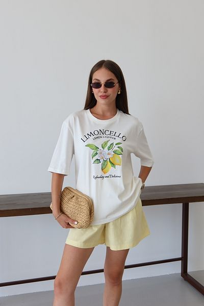 Laluvia Μπλουζάκι με στάμπα White Limoncello - 0500