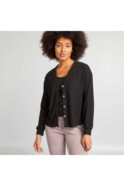 KIABI Pyjama vest top + cardigan set black