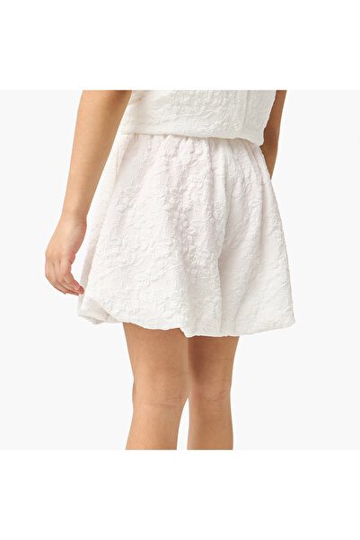 ELIGO Textured Balloon Shorts with Elasticated Waistband