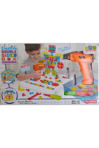 OEM Joc creativ de constructie cu bormasina pentru copii, Creative BOX. 3+ ani