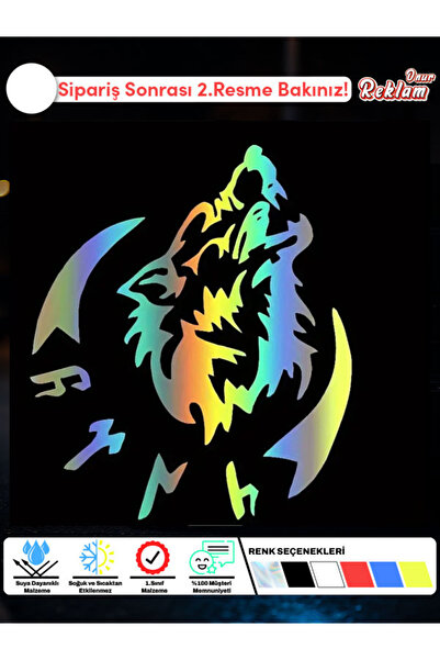 Onur Reklam Bozkurt Araba Stickerı – Göktürk Alfabesi Temalı Suya Dayanıklı E...